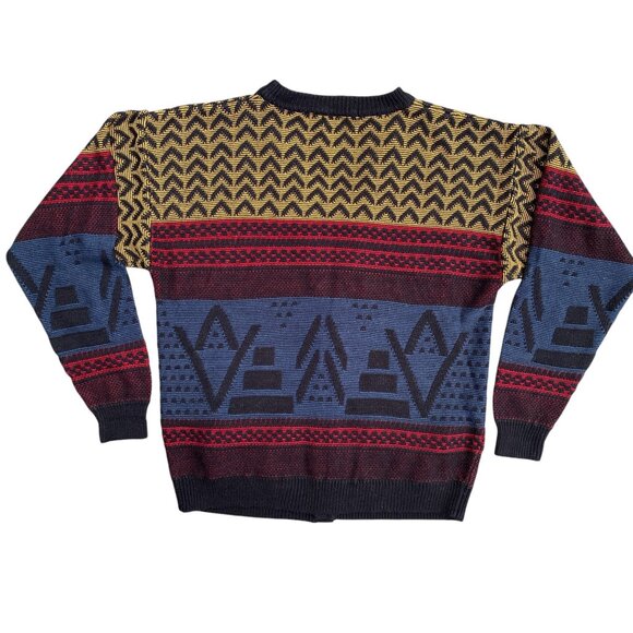 Vintage Sweater Graphix Cardigan Kurt Cobain Grandpa Aztec Grunge Western-L - Picture 8 of 14